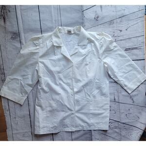 Vintage White Rock 3/4 Sleeve Button Up Scrub Jacket Size 16 Movie Prop Costume